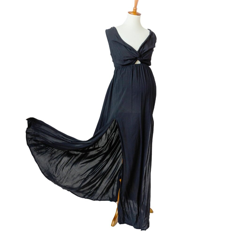 ASOS Maternity Black Halter Maxi Dress - Size 12   NWT